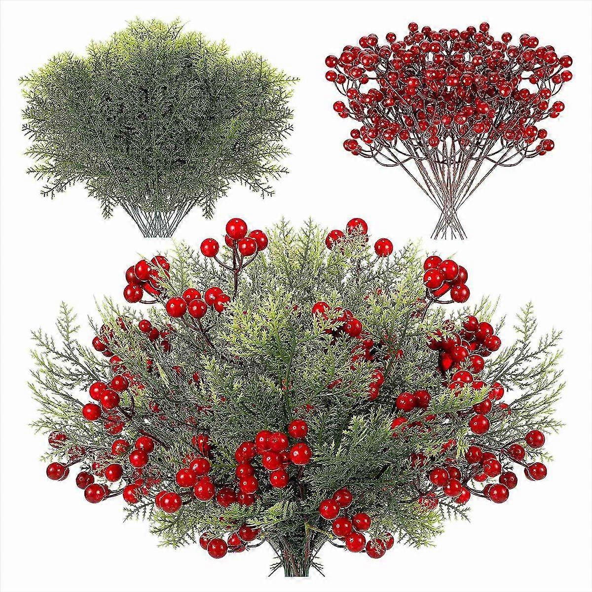 48 Pcs Christmas Artificial Faux Cedar Branches