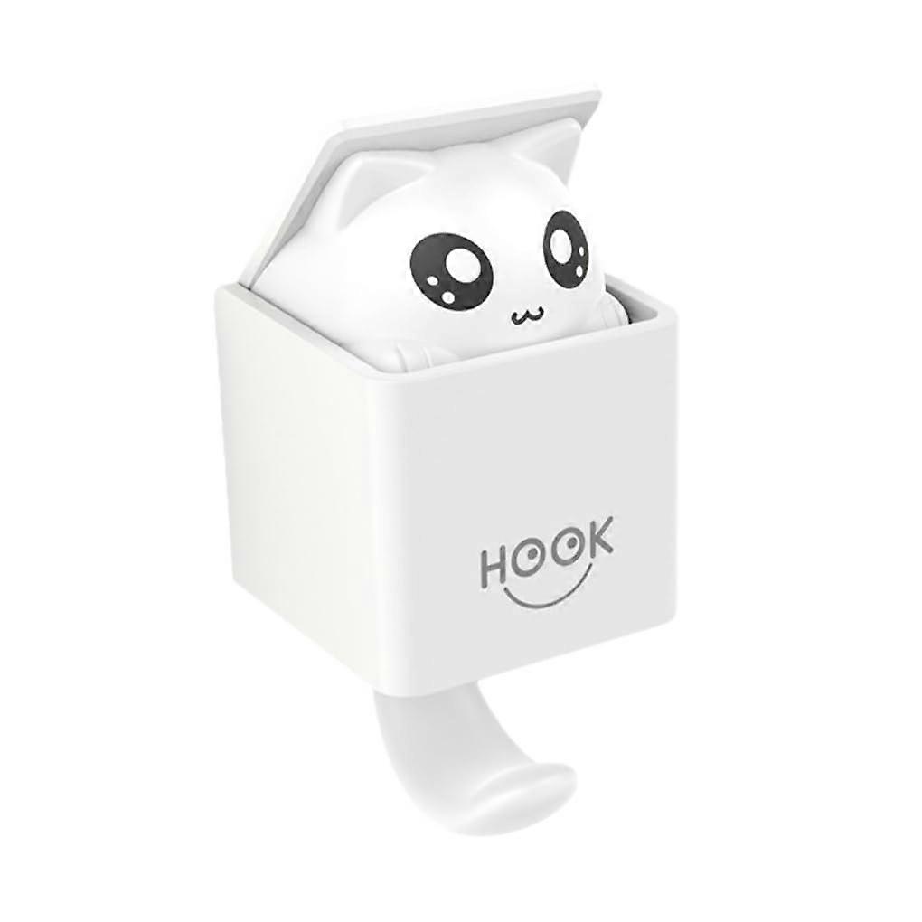 Wall Hooks HeavyDuty NoDrill ABS Material White Coat Rack For Clothes And Keys