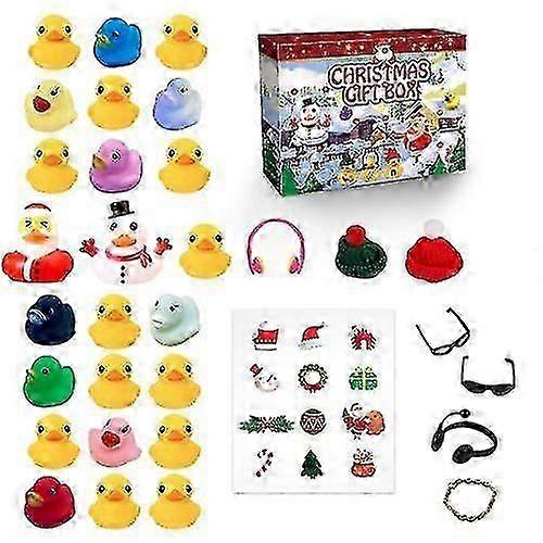 2023 Christmas Advent Calendar Blind Box Gift 24 Grids Rubber Ducks -C80