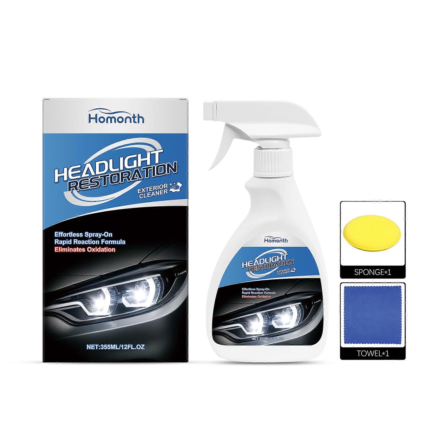 Homonth Headlight Care Spray Car Headlight Maintenance Liquid Lamp Surface Oxidation Cleaning Universal Care Solution