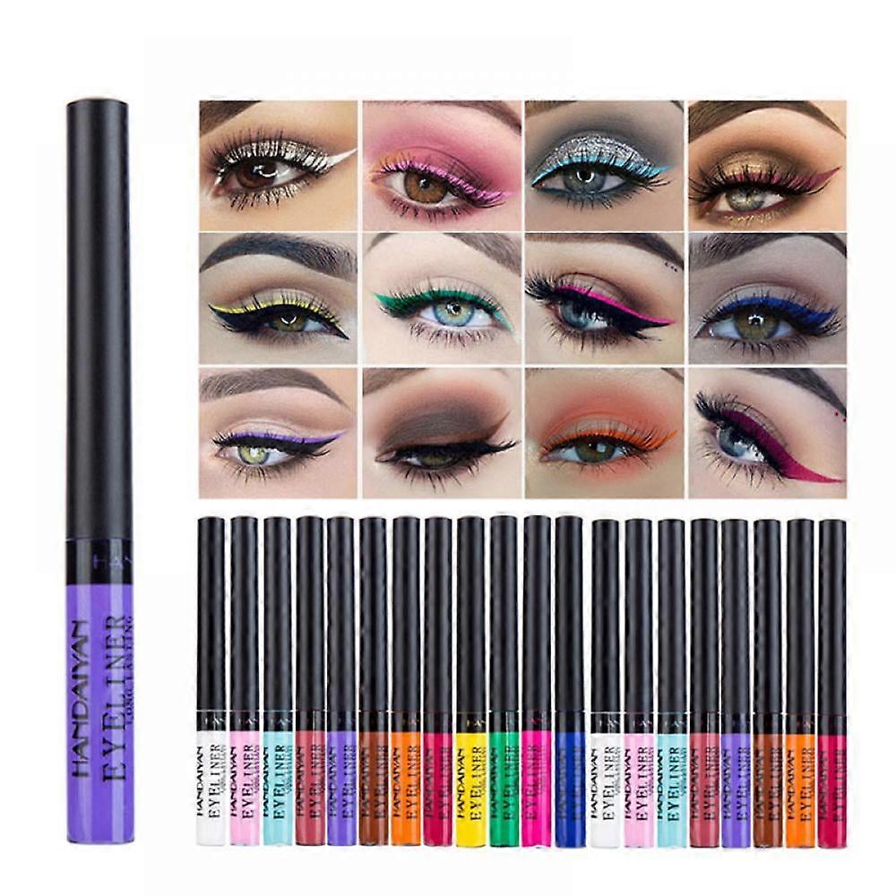 Yinrunx 12 Colors Liquid Eyeliner, Long Lasting Waterproof Wingliner Stencils, Portable Colored Eyeliner Stamps for Women