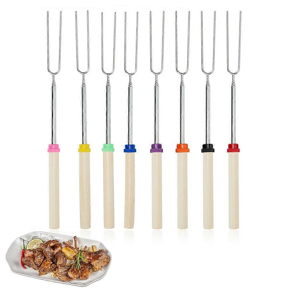Marshmallow Roasting Sticks for Fire Pit - Hot Dog Campfire Skewers Mashmellow Camping Extendable Forks 8 Pack