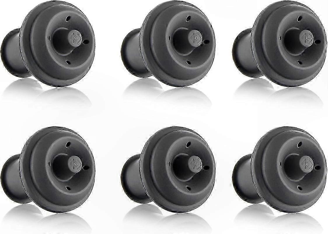 6-Pack Vacuum Pump Caps in Gray for Wine Preservation