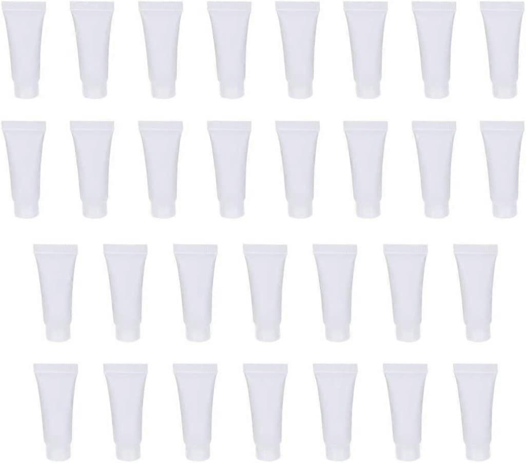 Empty Cream Tube, Small Toiletry Bottle Squeezable Travel Tube Sets for Shampoo Lotion Cosmetic - 10ml (0.35oz)frosted transparent30pcs