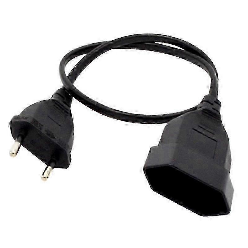 European 2-Prong Power Extension Cord VDE Certified Copper 0.5M