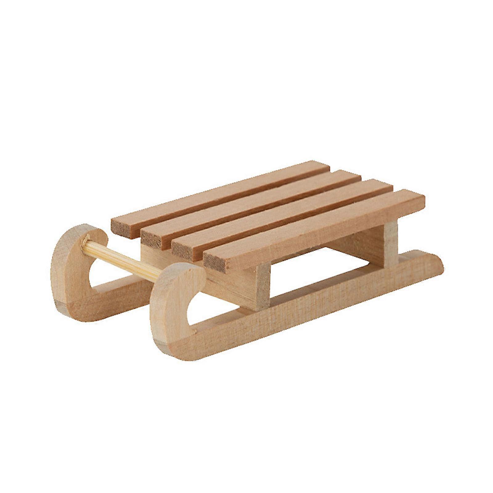 Modulär omålad träsläde för enkel dockhusmontering och festlig scendesign, flerfärgad