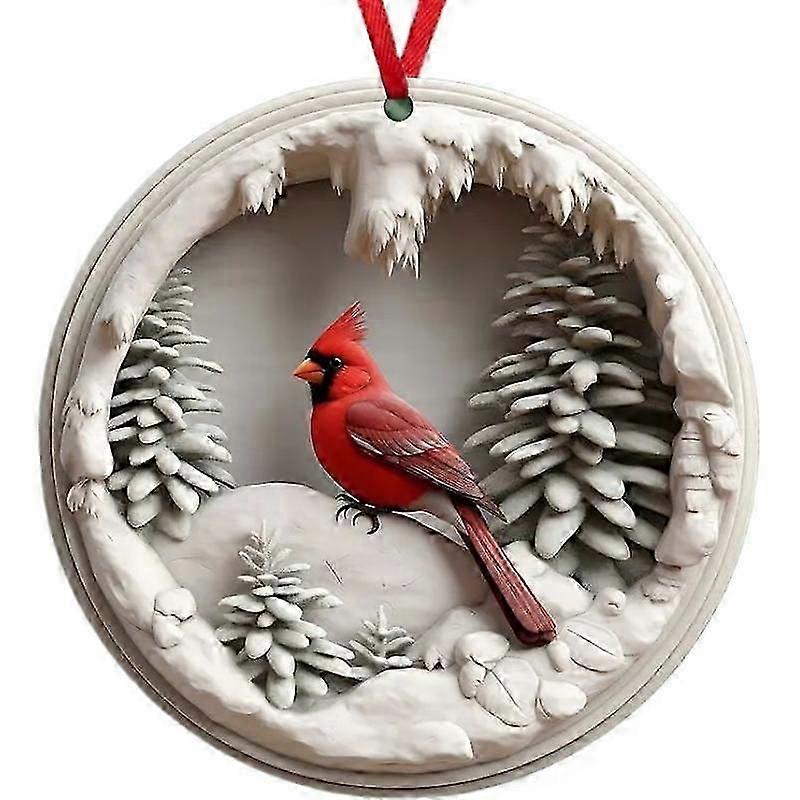 Acrylic Bird Christmas Ornament with Hanging String for Tree and Home Decor