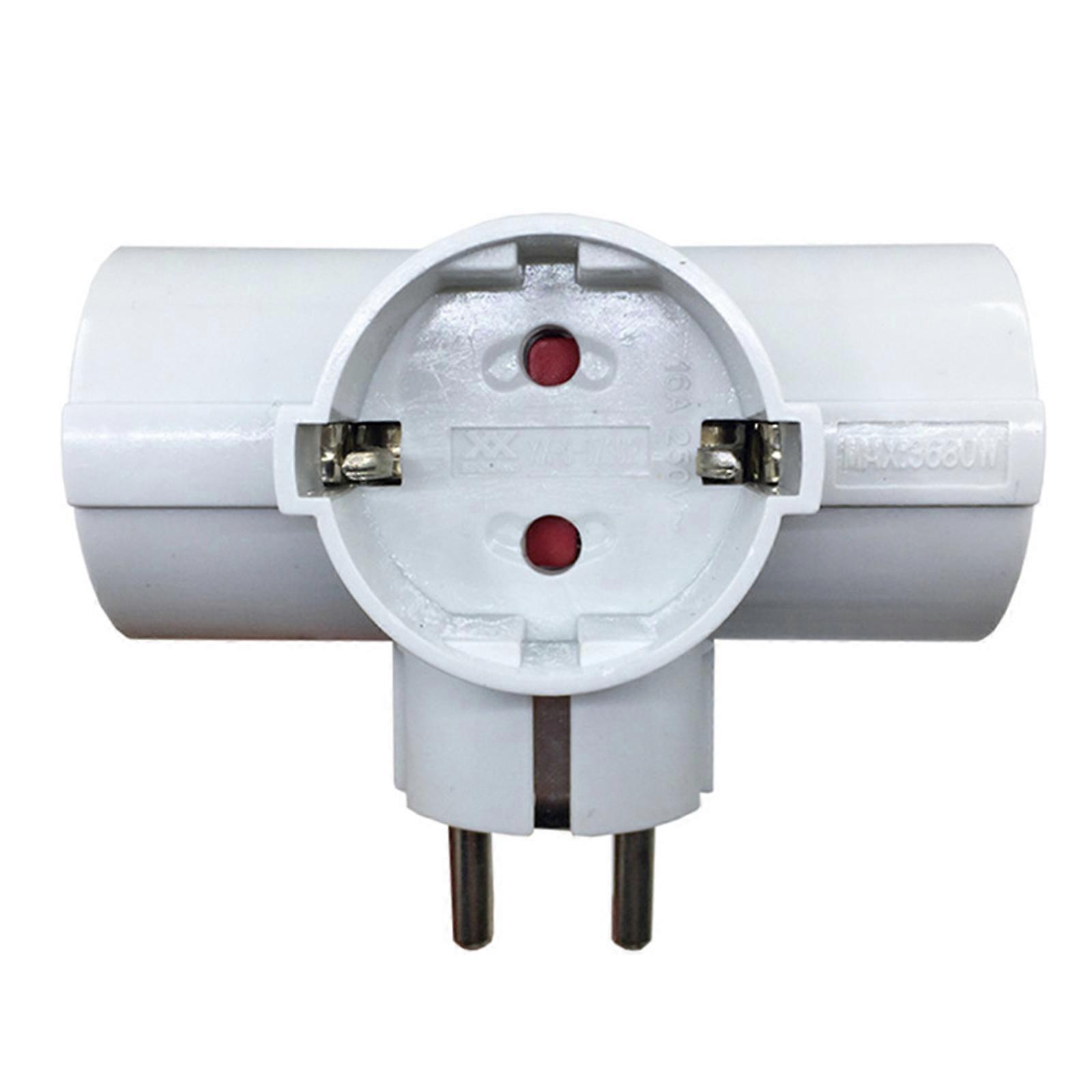 European German Standard 3-position Conversion Socket 2Pin Round Standard Power Adapter Socket 16A AC250V Travel Plug Multicolor