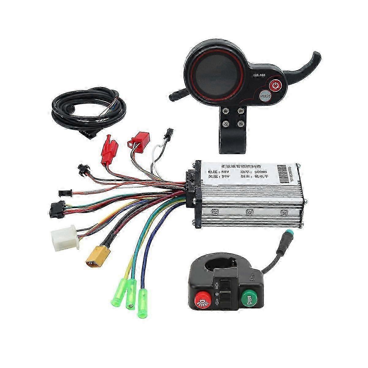 48v 500w Controller Mr-100 Lcd Display Meter Dashboard+switch Button For Electric Scooter