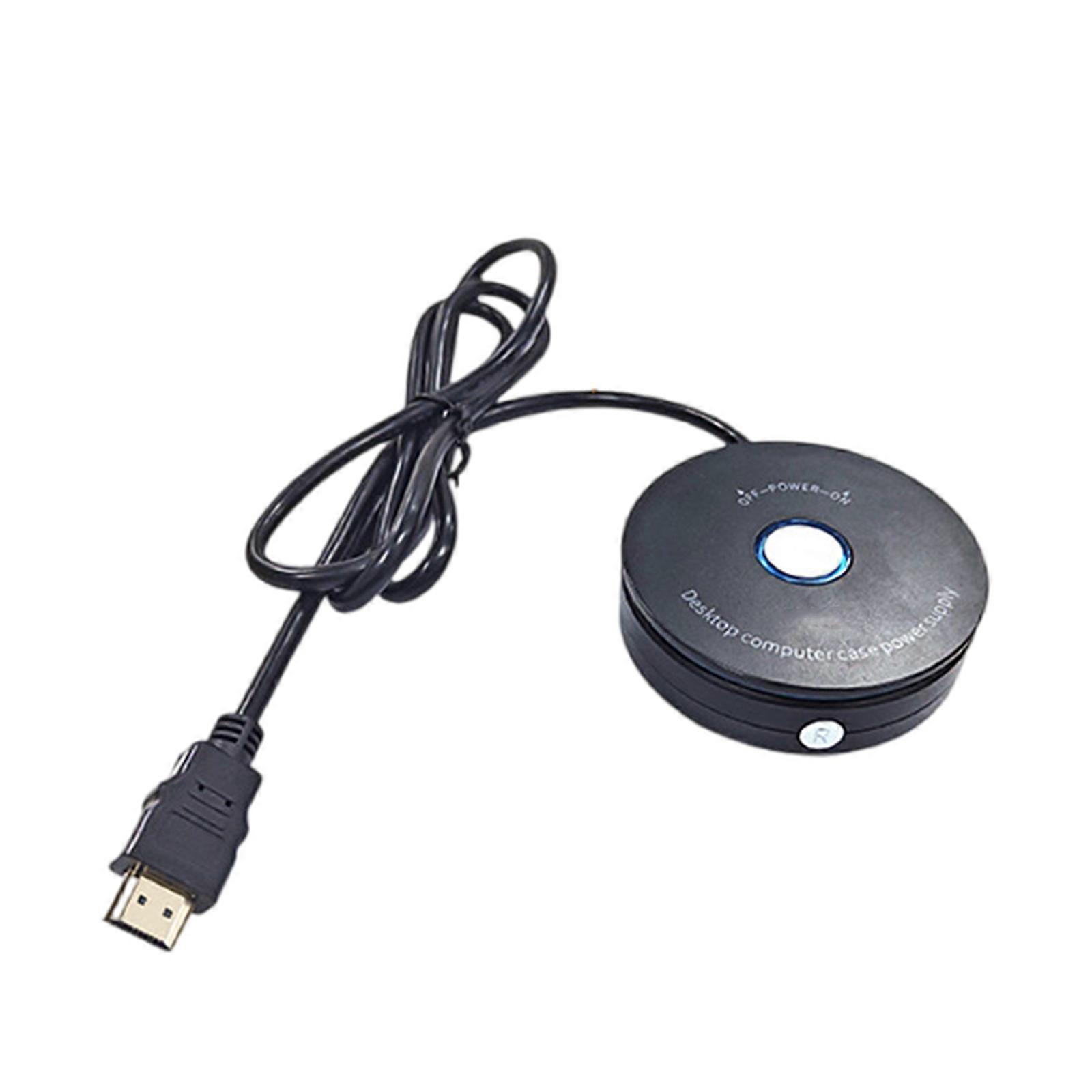 External Power Button for PC External PC Power Button Desktop Computer Case Reset Switches Button with USB 2.0 Port  Black
