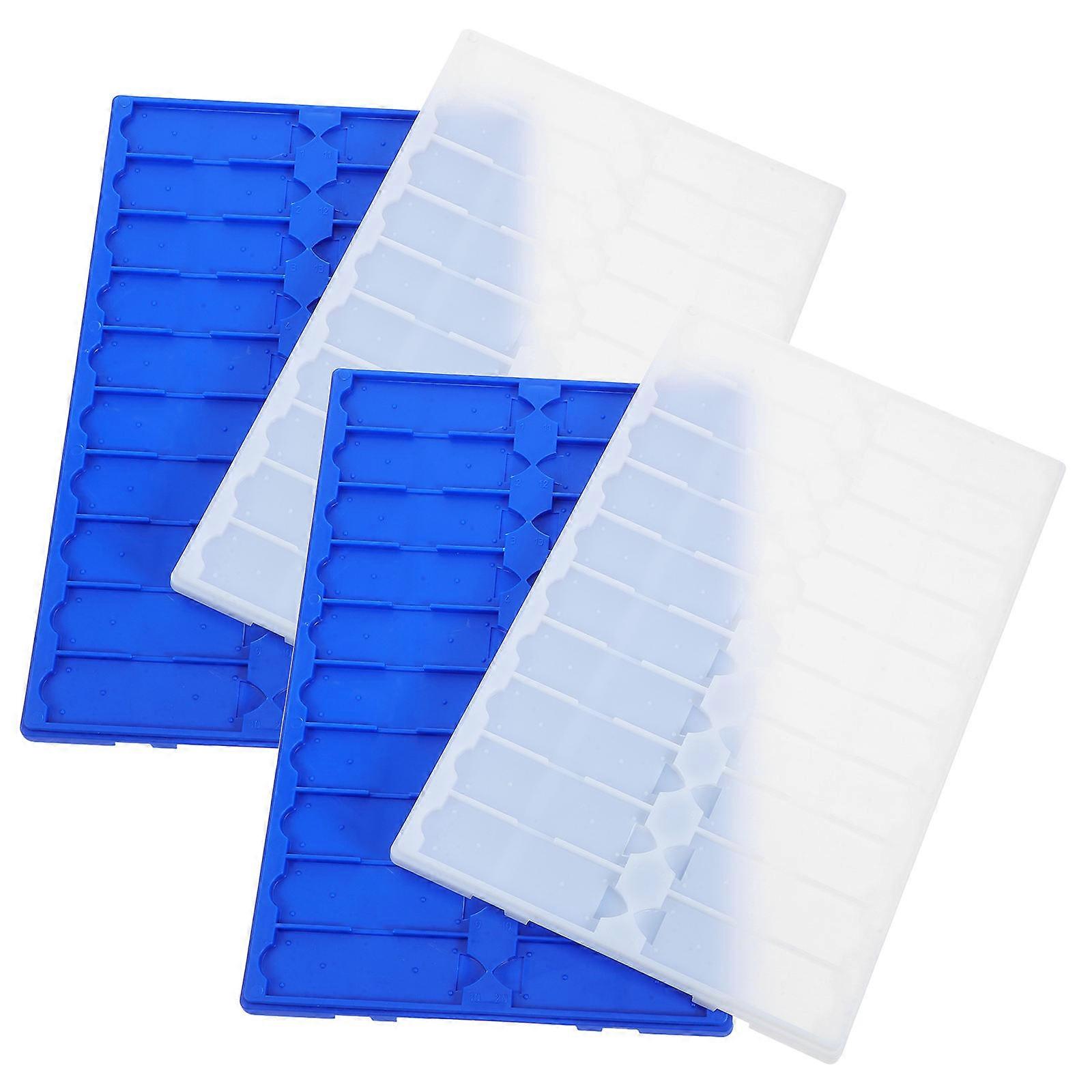 4pcs 20 Capacity Plastic Microscope Slide Tray Slide Storage Tray (Random Color)