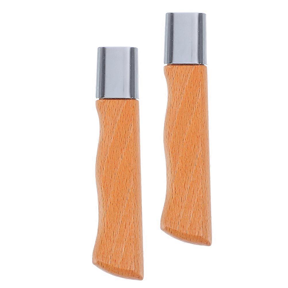 Solid Wood Handle Replacement for Kitchen Cutter 2Pcs Ergonomic Grip