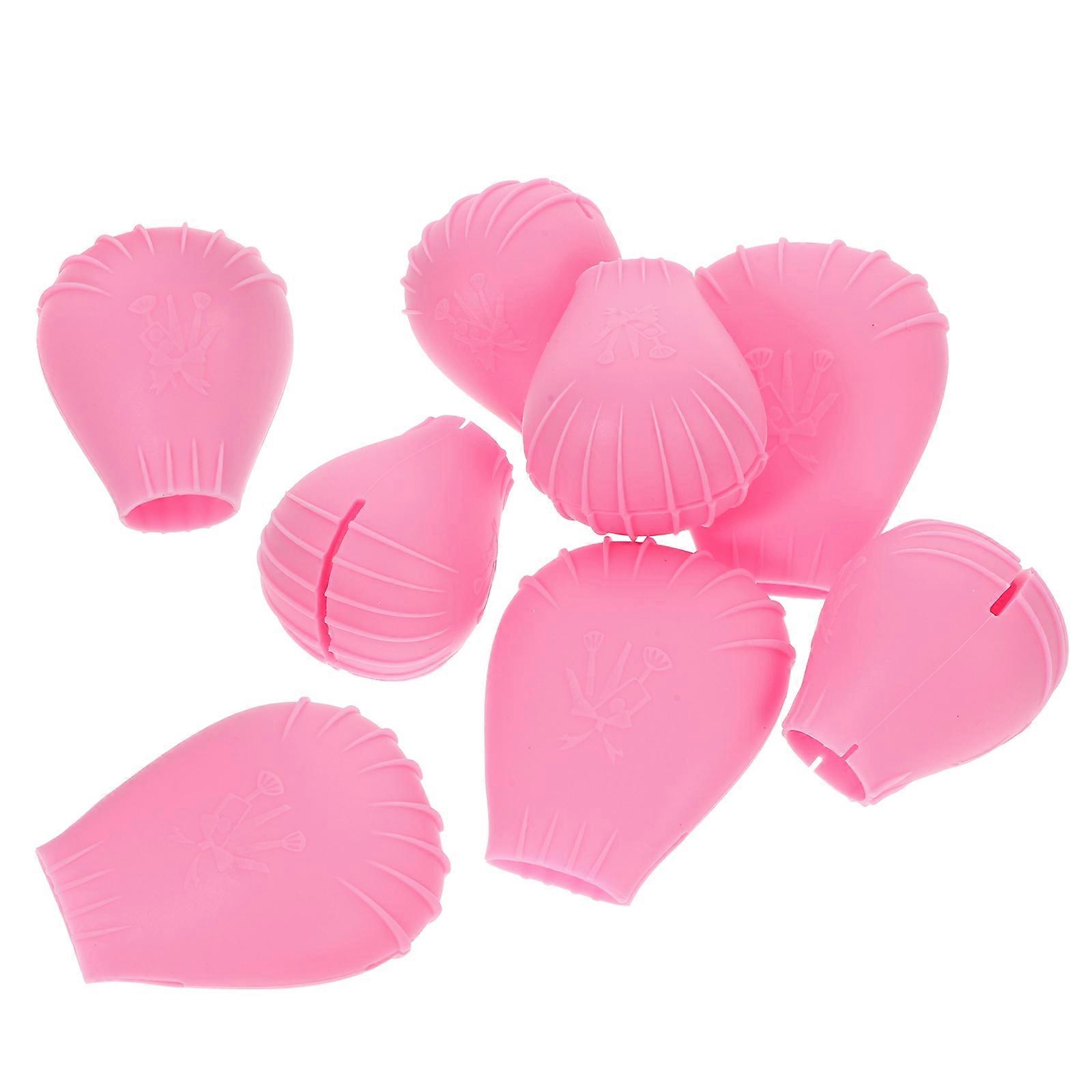 Makeup Brush Silicone Cover Protective Cap for 8Pcs Pink Household Use