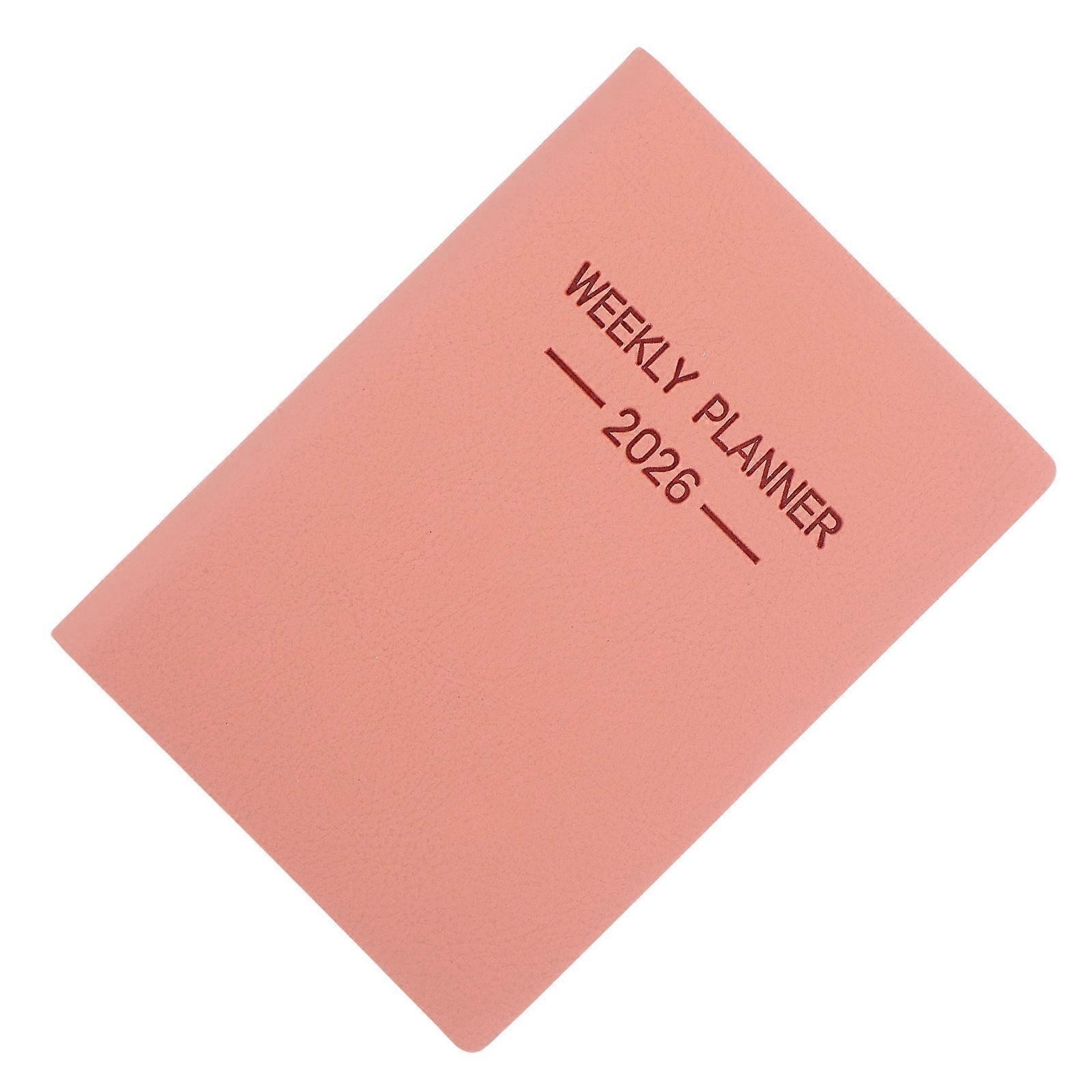 Monthly Planner Compact Pocket Planner for Office 2026 Pink PU Material