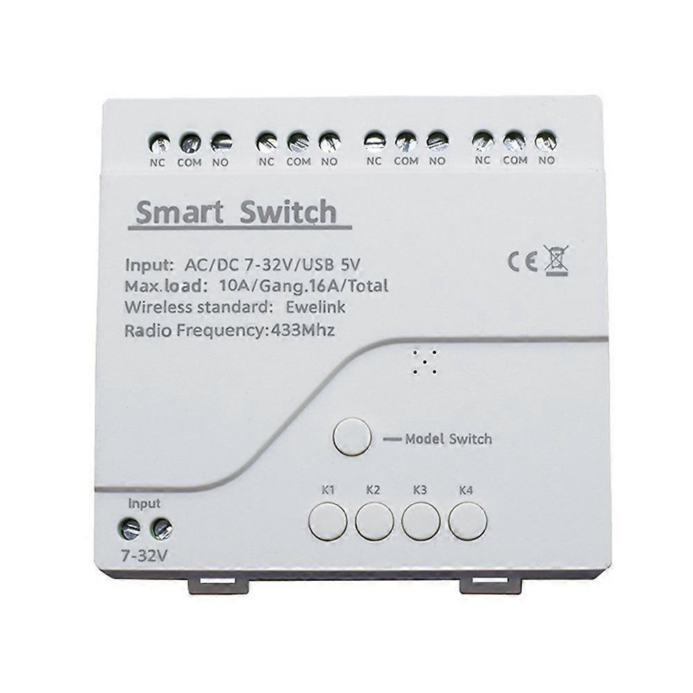 EWelink Smart Remote Control Wifi Switch Module 4CH 7-32V USB 5V Inching Self-Locking RF433 Receive 4 Way Relay