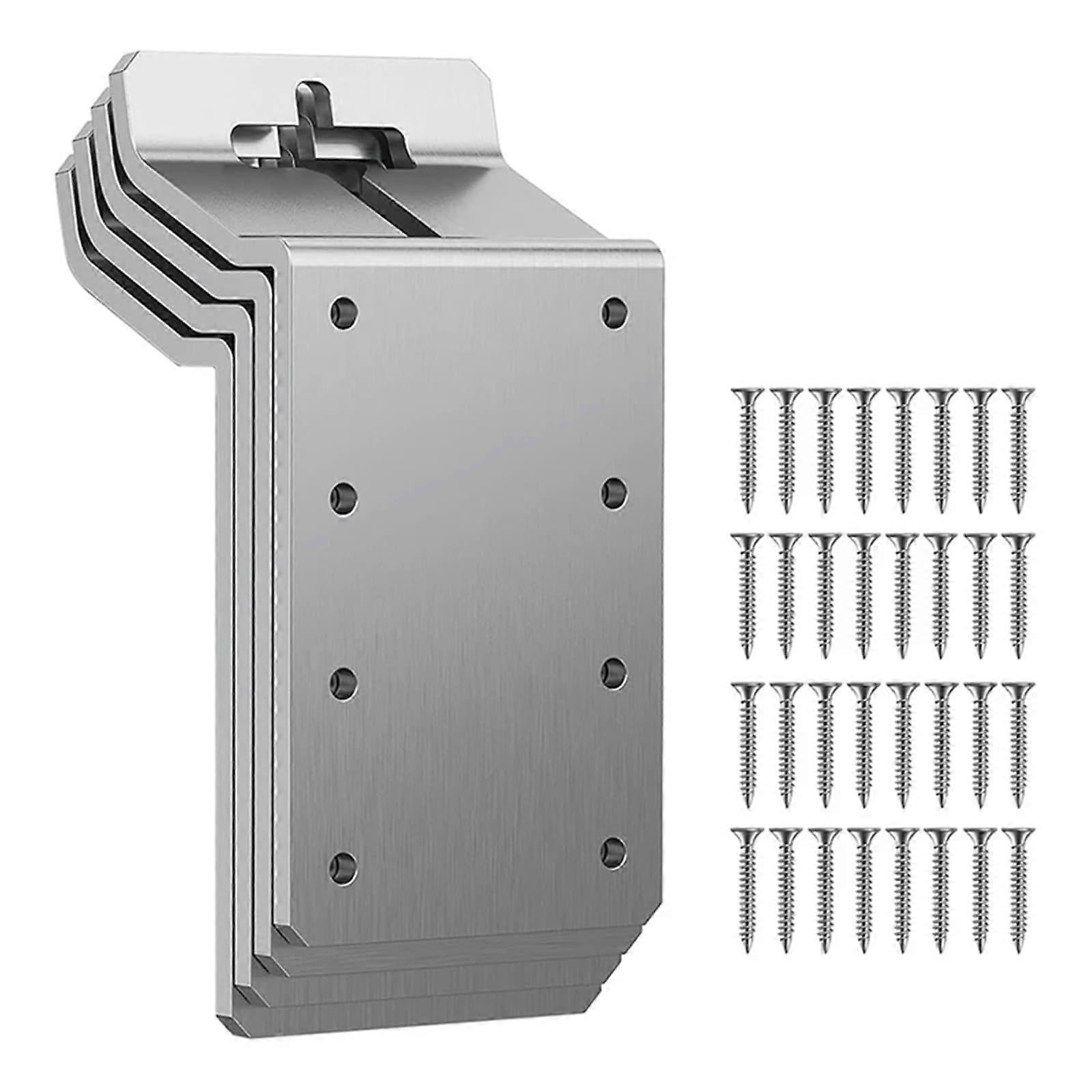 T Post Bracket Set of 4, 3 Inch Steel Mount for Target Hanger, Birdhouse or Mailbox, Vertical & Horizontal Install