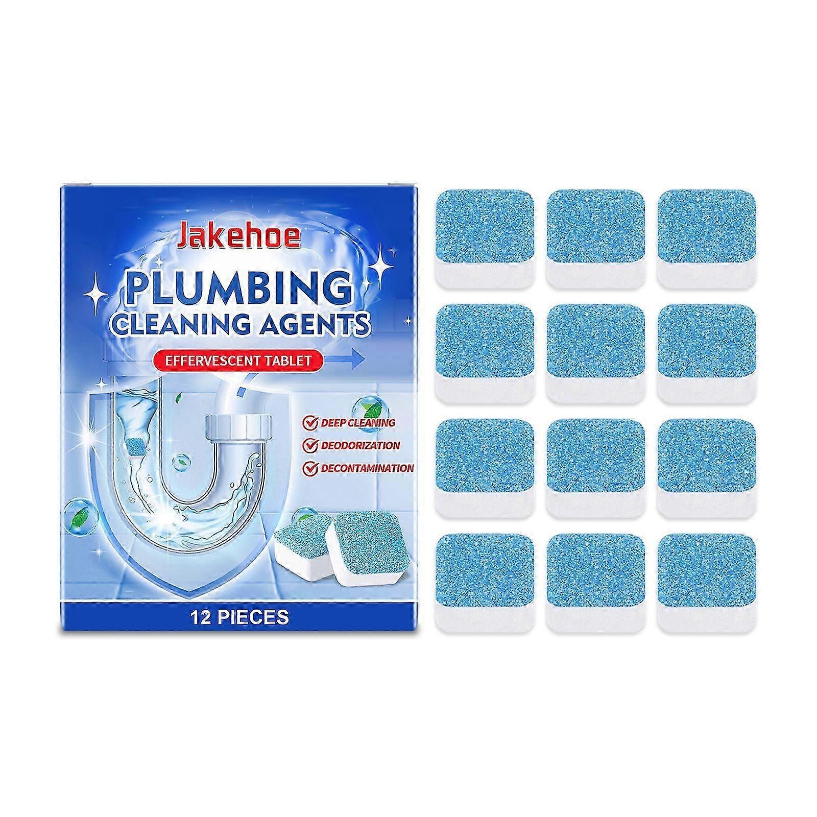 Effervescent Drain Cleaning Tablets - Fast Clog Removal & Odor Elimination for Kitchen Pipes - 12 Pack | Safe, Easy & Effective Pipe Unclogging Soluti