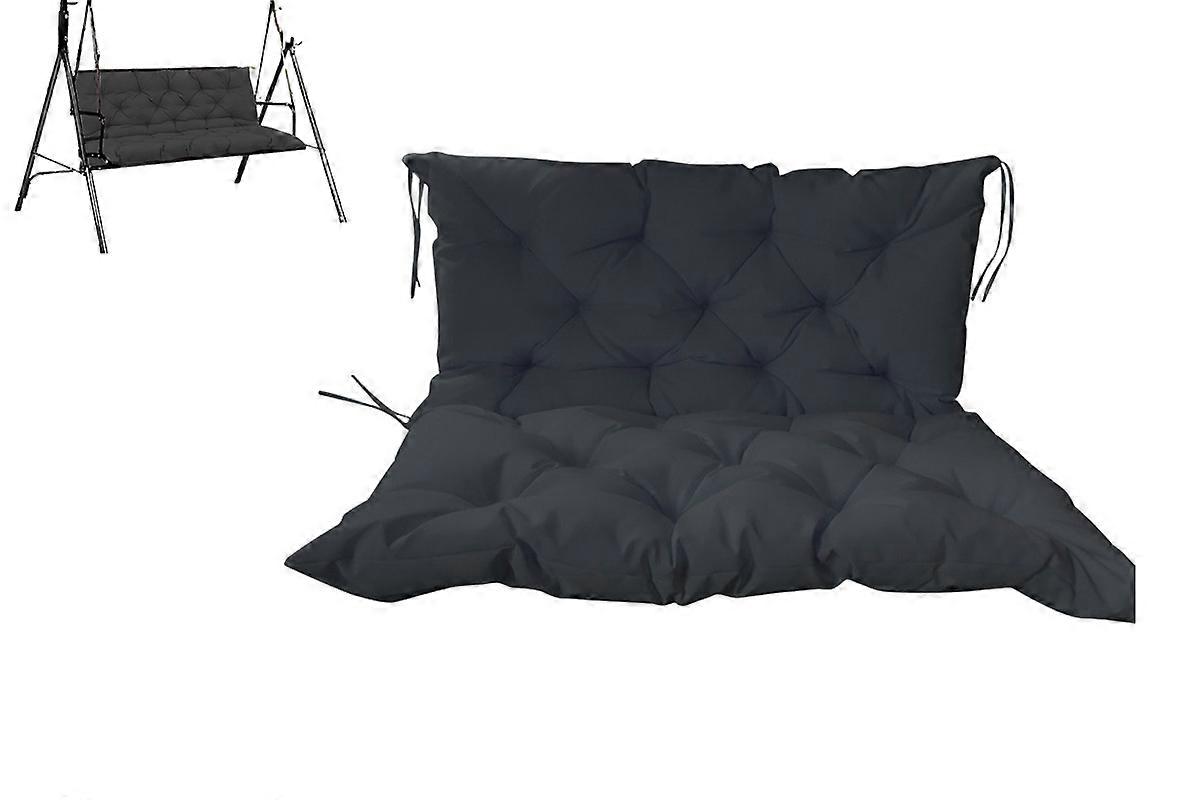 Swing Cushion Portable Bench Soft Chair Padded with Backrest Compact -Black