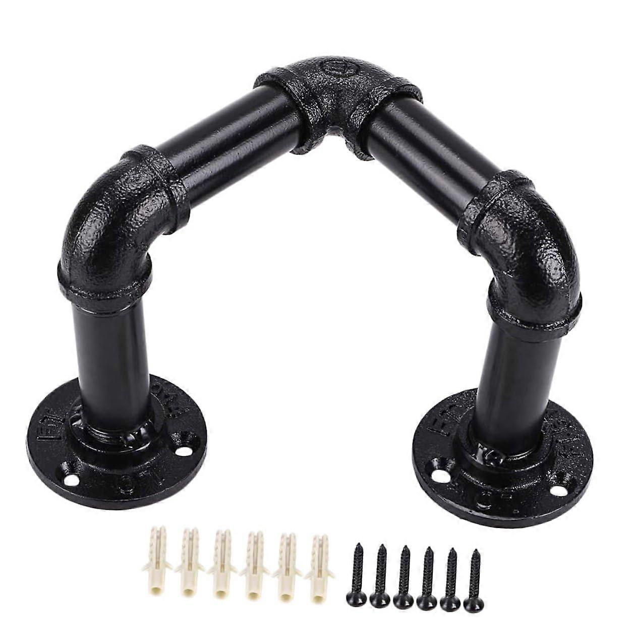 Rustic Wall Mounted Towel Rack for Bathroom, Industrial Multi Hanger with Smooth Edge Protection