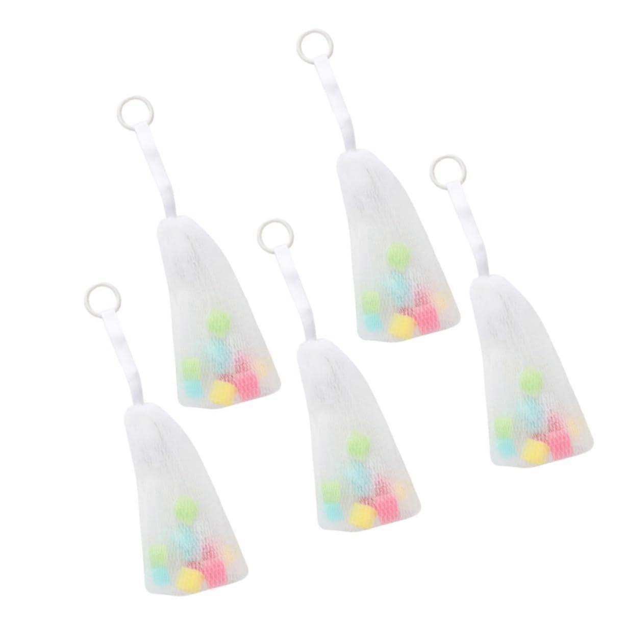5pcs Foaming Soap Bags with Gentle Exfoliating Mesh and Hanging Loop for Shower and Bath 8x24cm