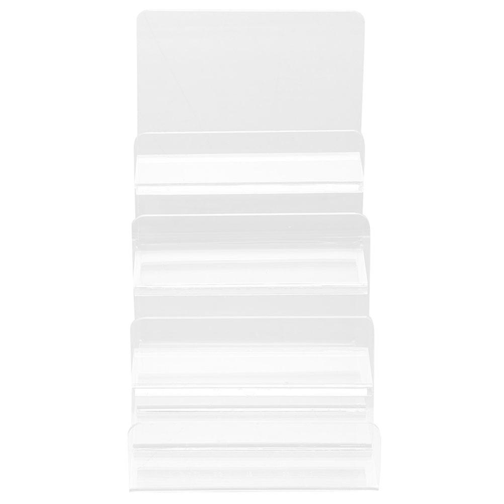 Acrylic Display Stand Clear Multi-Tier Display Riser for 2Pcs Acrylic Wallets