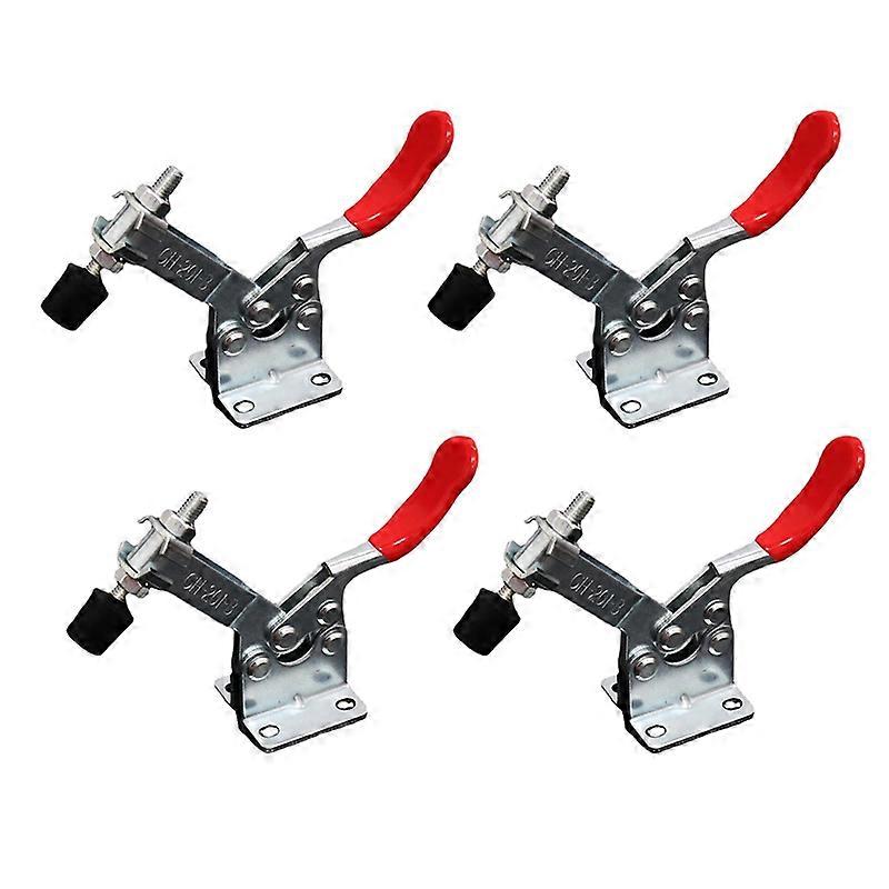 2/4PCS GH-201B Quick Release Toggle Clamp 100kg Horizontal Locking Lever Fastener Woodworking Fix Clip Tool Hand Tool