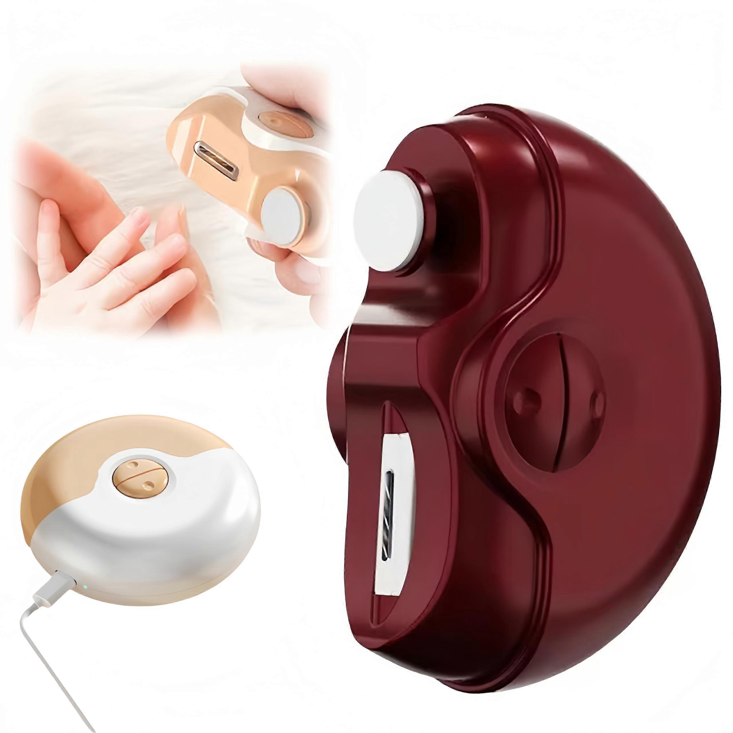 3 in 1 Electric Nail Clipper with Polishing, Automatic Nail Trimmer for Fingers and Toes, Dual Speed Red