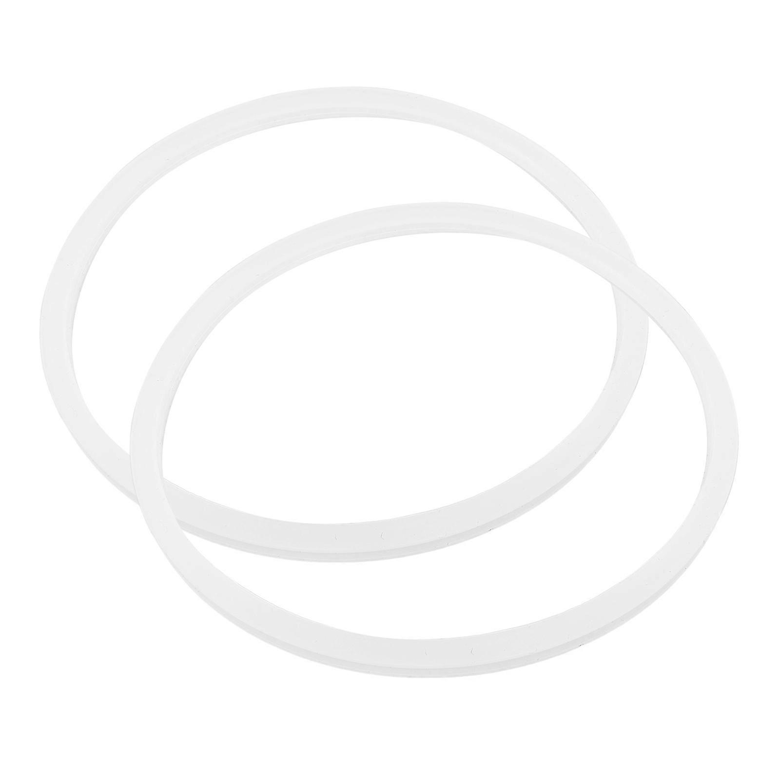 2Pcs Food Container Lid Sealing Ring for Replacement White Silicone Rings