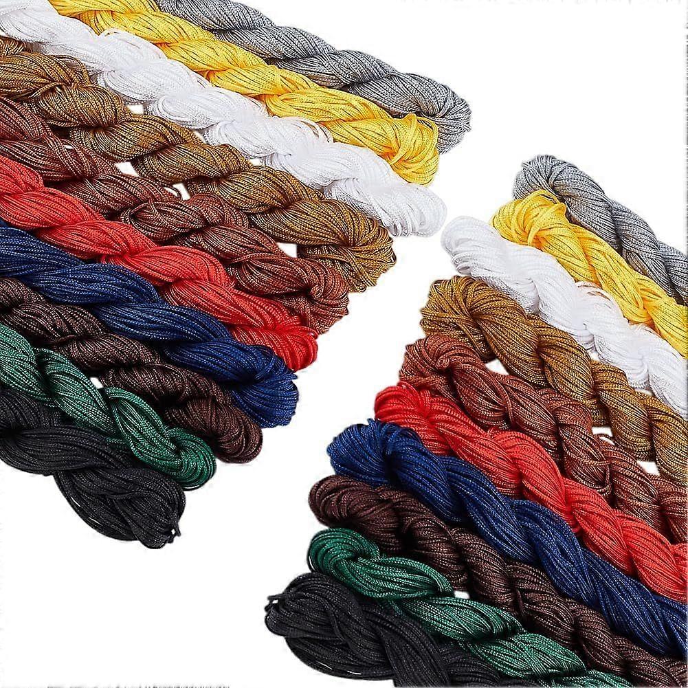 568.6 Yards Nylon String 10 Colors Beading Thread 1mm Bracelet String Chinese Knotting Cord Kumihimo Thread Blinds Lift Cord for Jewelry Making Neckla