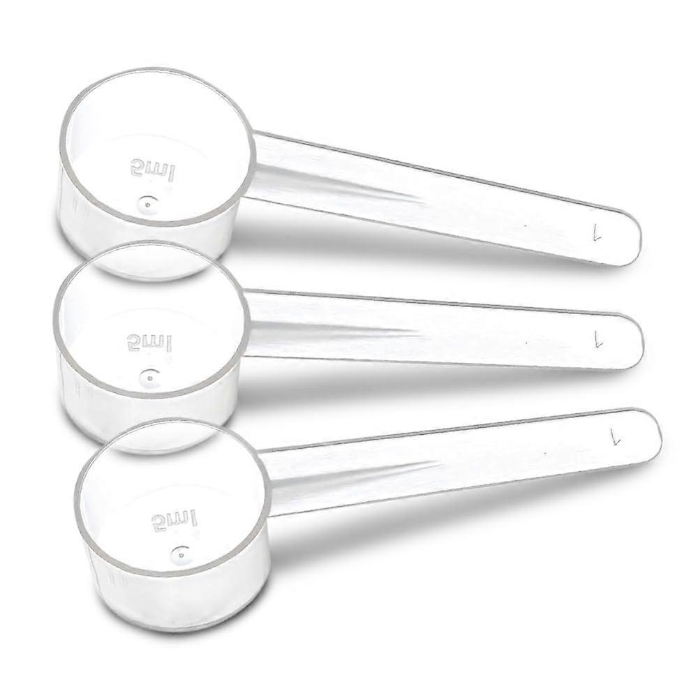 Measuring Spoons Set of 3 with Short Handle 5ml BPA  Plastic Teaspoon Scoops for Coffee and Protein Powder