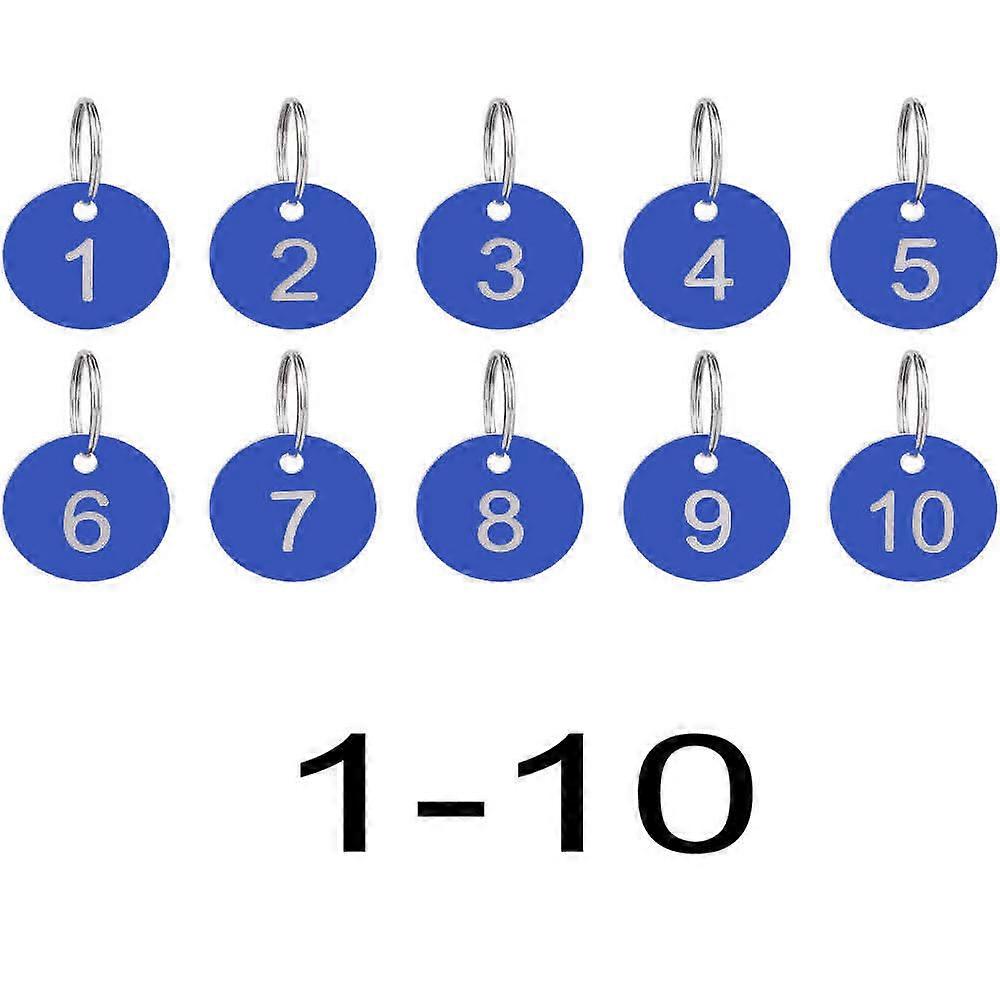 Aluminium Number Plate Blue 30mm Round Number Tags Key Hand Circle Queue Number Signs Plate