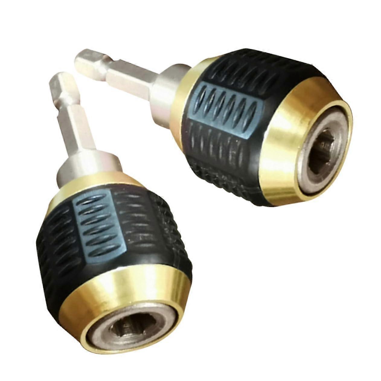 Drill Socket Adapter Set 2pcs AllMetal Hex Shank Quick Change for Impact Driver and Power Tools
