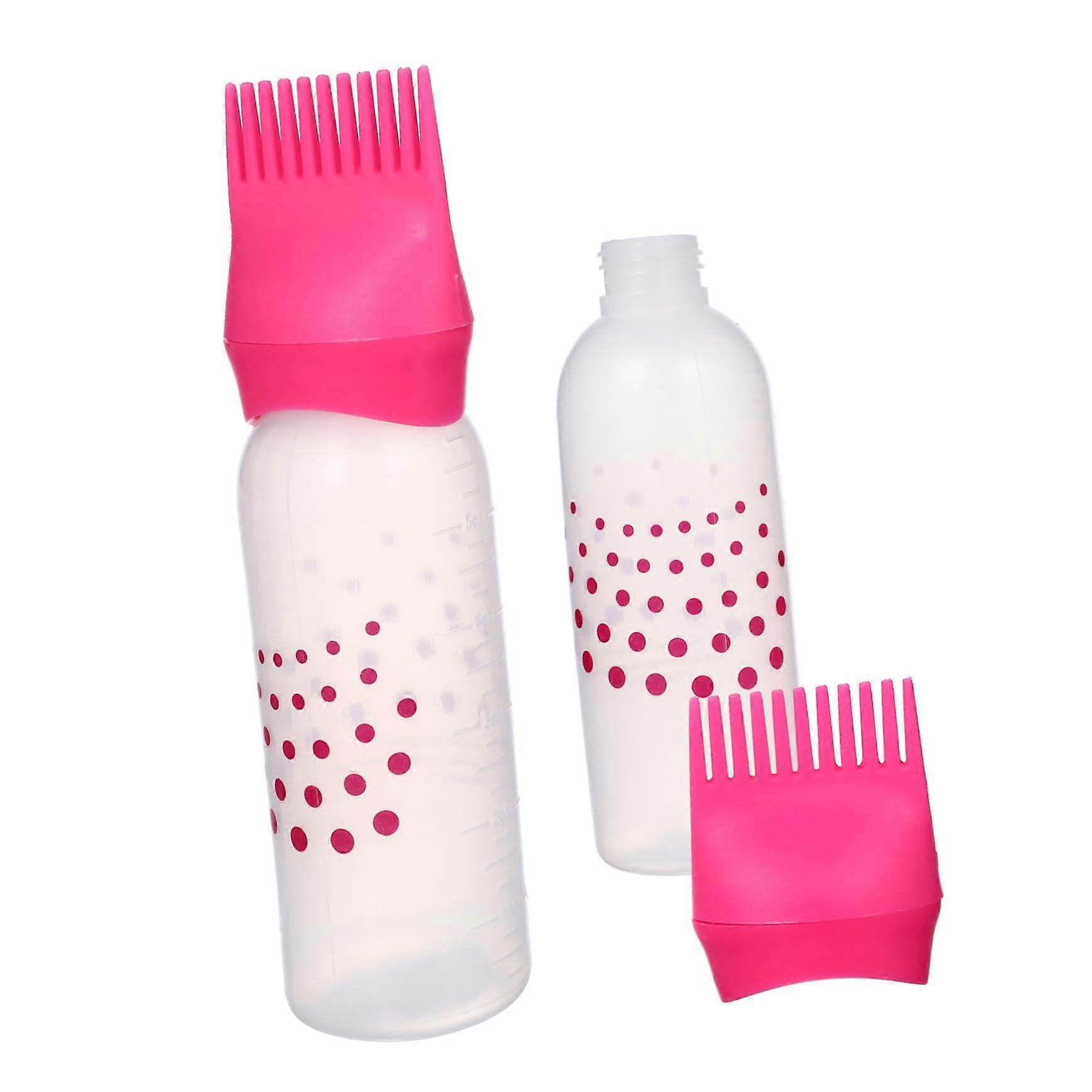 Hair Dye Applicator Bottle 2pcs with Comb for Even Dye Distribution and Mess Application