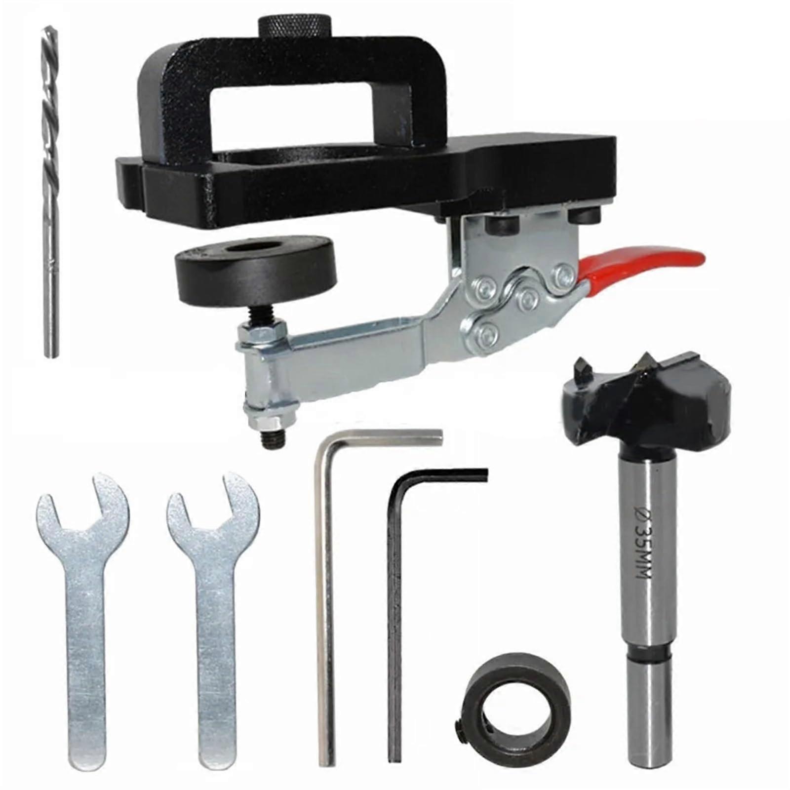 35mm Concealed Cabinet Hinges Jig Aluminum Alloy Drilling Guide for Precise Door Positioning