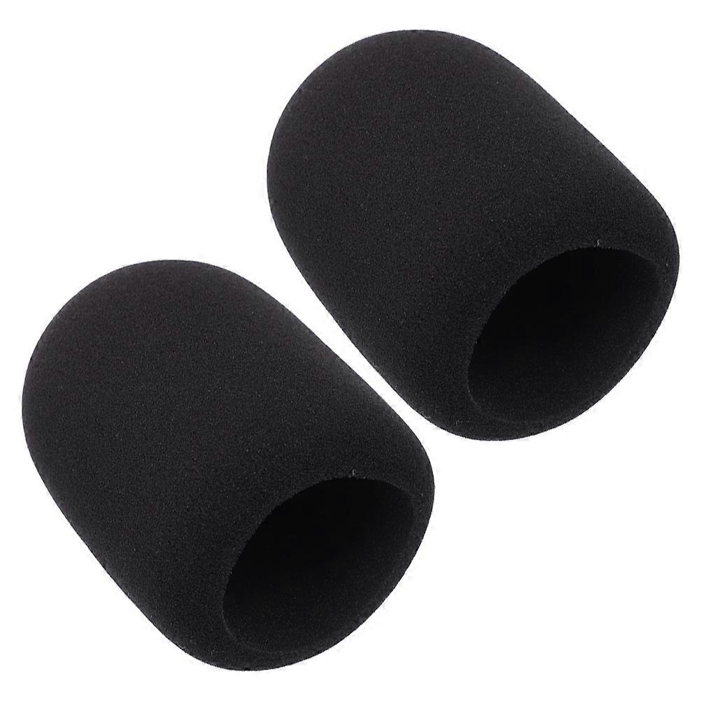 Black Sponge Microphone Covers for Protection 2Pcs Thickened Mic Protectors