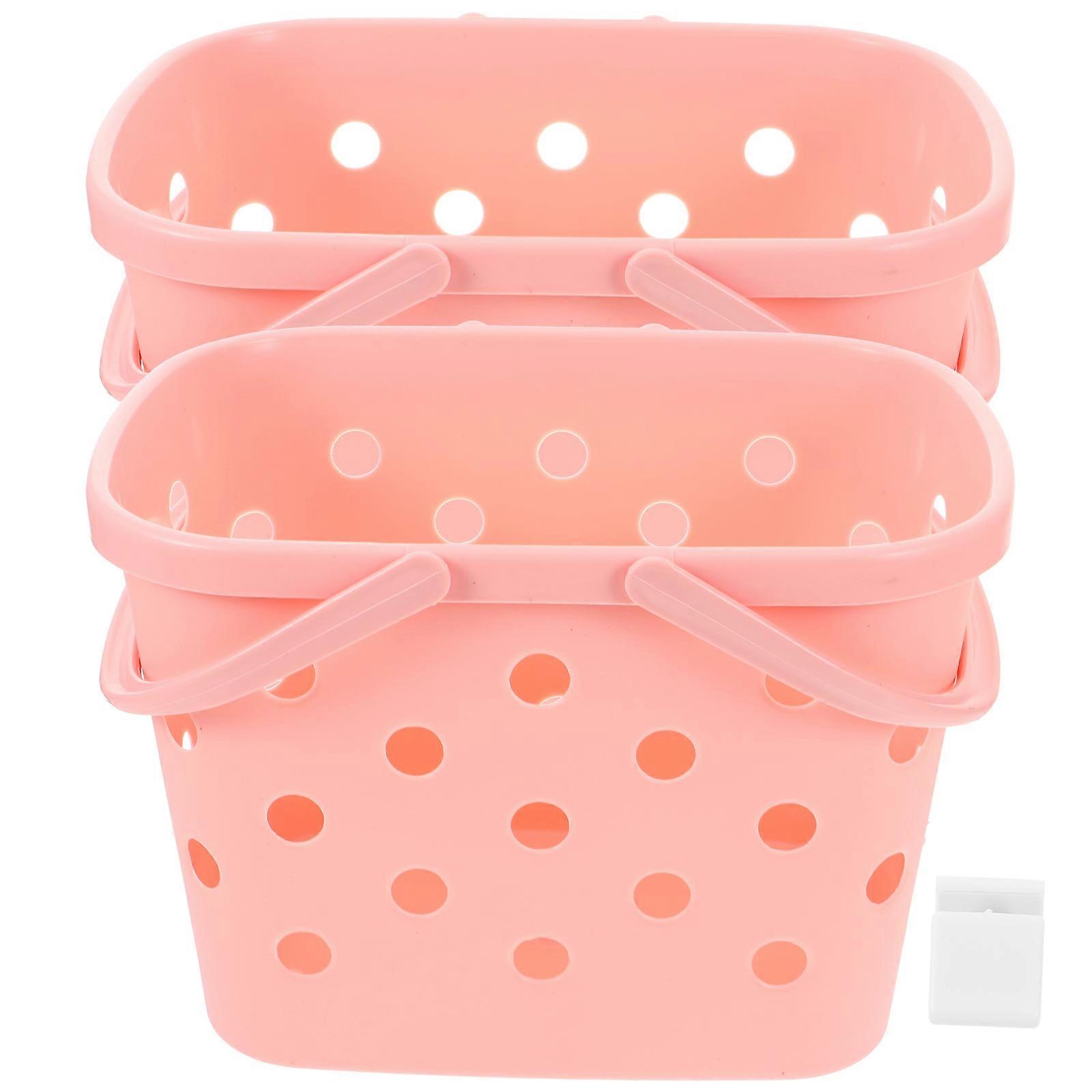 Kitchen Storage Basket for Laundry 2Pcs Plastic Portable Organizer Yellow