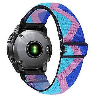 Correa de reloj para Garmin Fenix 7X/6X Pro/5X Plus, correa elástica de nailon con diseño de patrón y conexión negra.