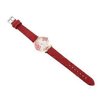 Montre femme minimaliste, élégante et résistante à l'eau, couleur rouge imitation, 24 x 3,5 cm, 1 pièce