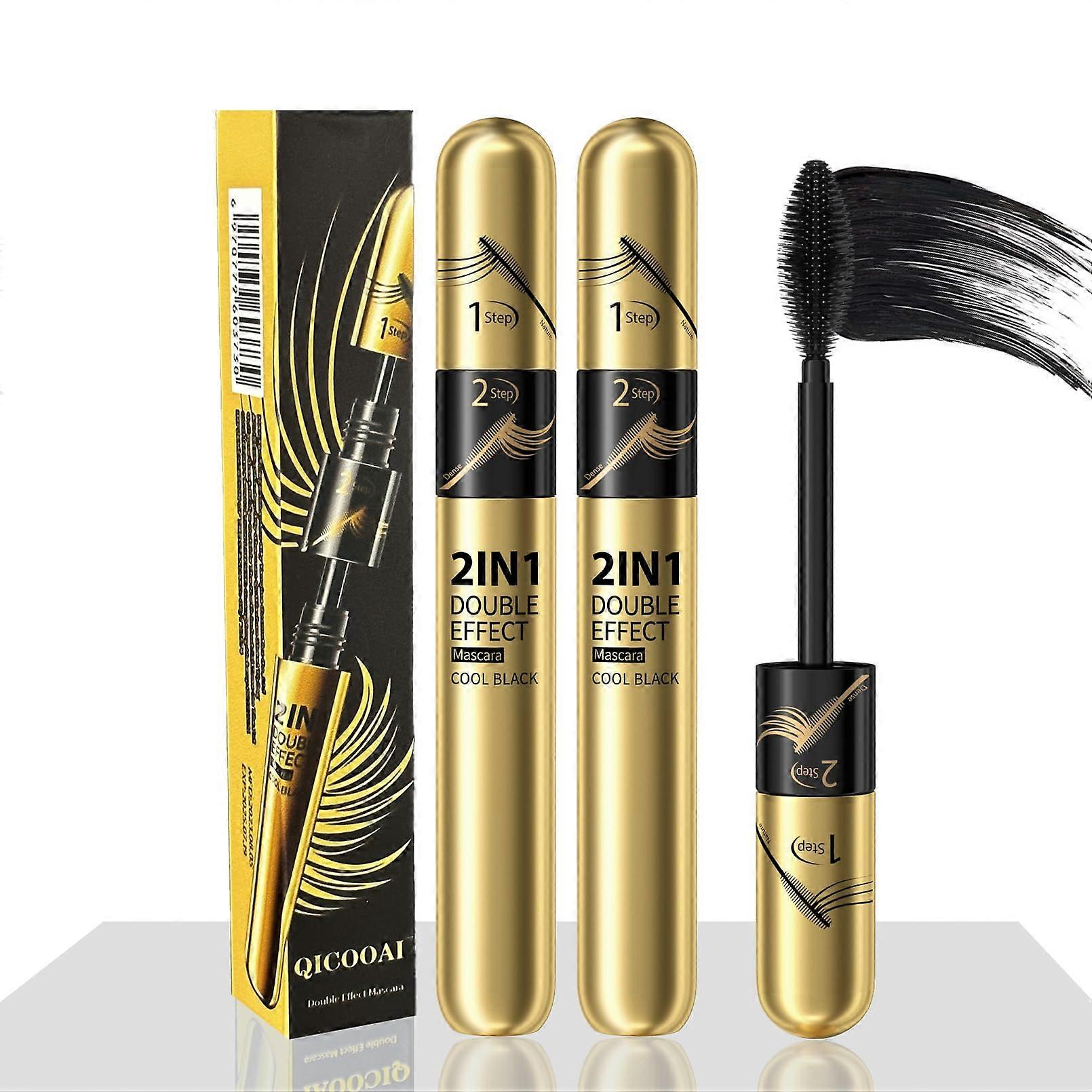 Waterproof Mascara 4D Silk Volumizing and Lengthening, Smudge Proof Curling, Deep Black Lash