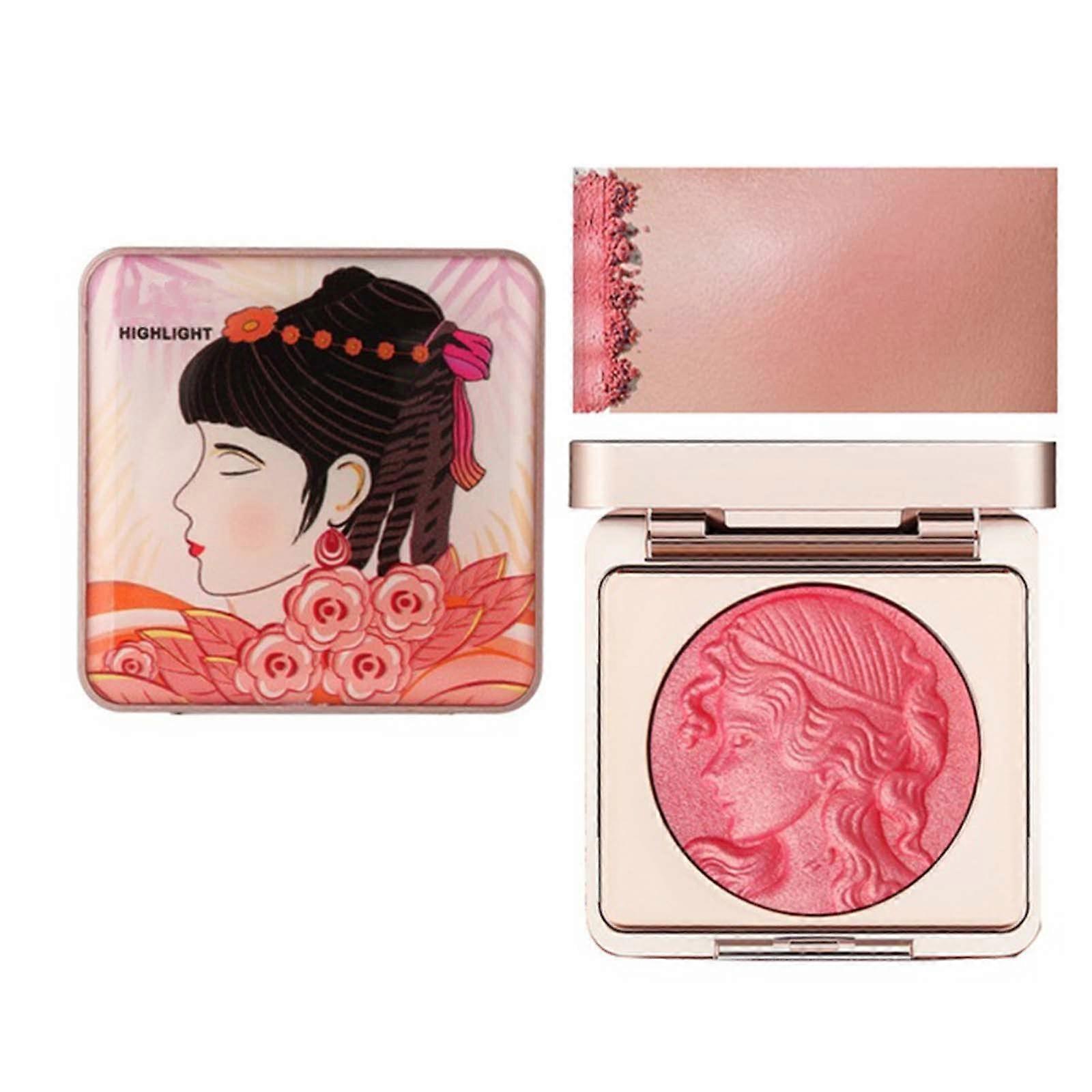 Pigmented Peach Blush Palette with 3D Relief Design for Natural Flushed Cheeks