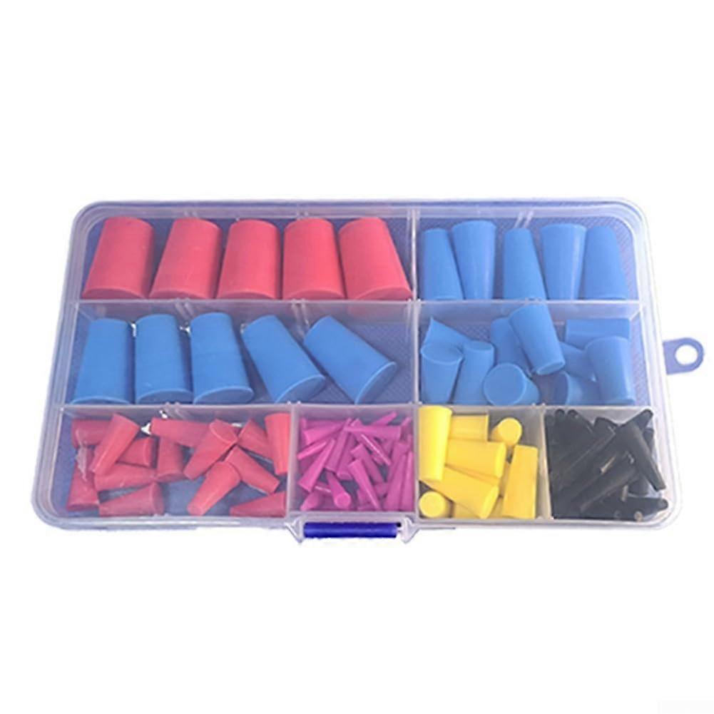 Assorted Size Tapered Silicone Stoppers Set 60pcs Heat Resistant MultiColor Leak Proof Reusable