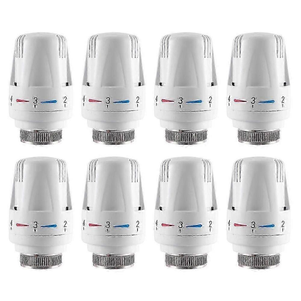 8-Pack Thermostatic Radiator TRV Replacement Heads, Adjustable Energy Saving Valve