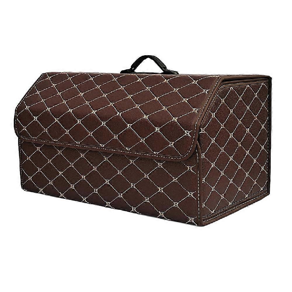 XL Coffee PU Leather Foldable MultiPurpose Car Trunk Storage Organizer for Jaguar