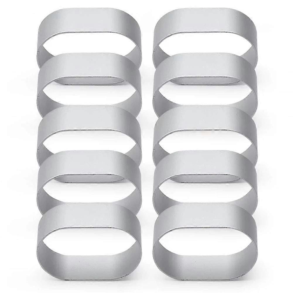 10pcs Stainless Steel Oval Pastry Rings Set for Uniform Portion Control and MultiPurpose Baking