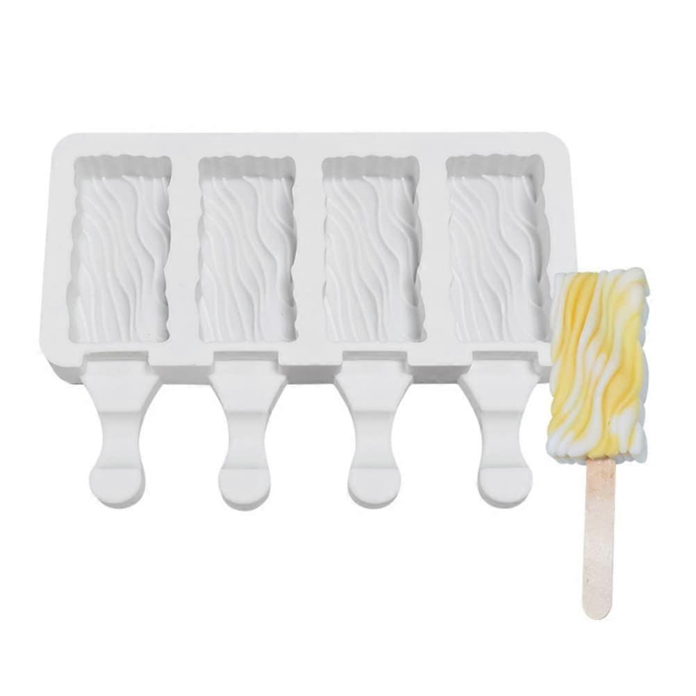 Silicone Popsicle Molds 4 Cell DIY Ice Cream Maker Easy Release Reusable Wide Temperature Range