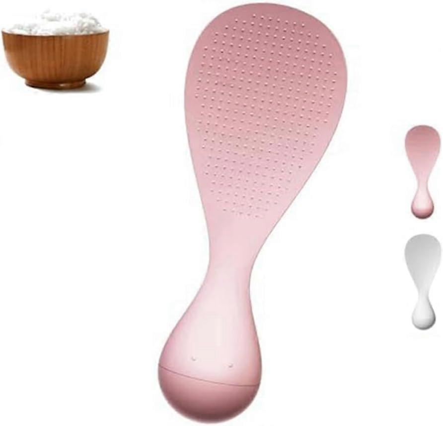 5pcs NonStick Rice Spoon Set with SelfStanding Base and Ergonomic Grip, Easy Clean White