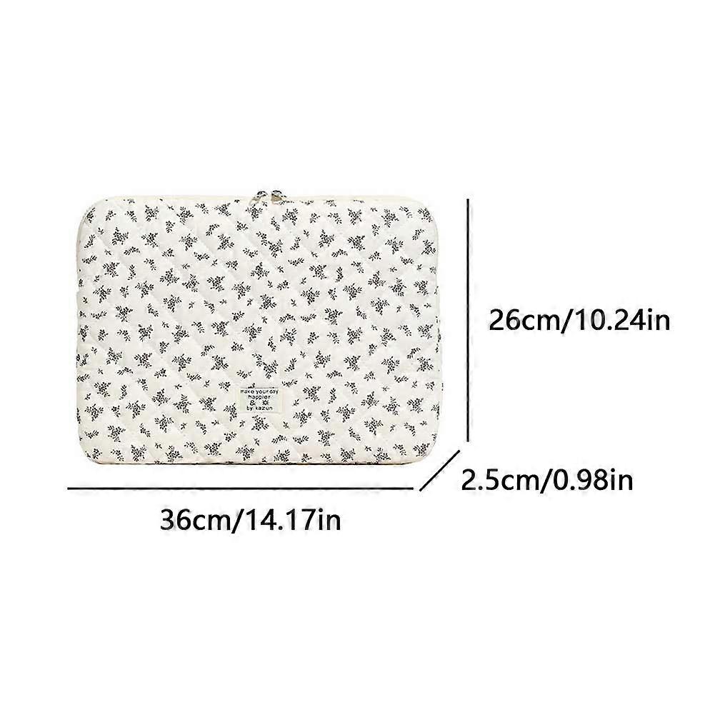 Maple Leaf Fluffy Padded Bag Embroidery Plush Laptop Bag Shockproof Puffy Protective Case Commute Work Study Bag