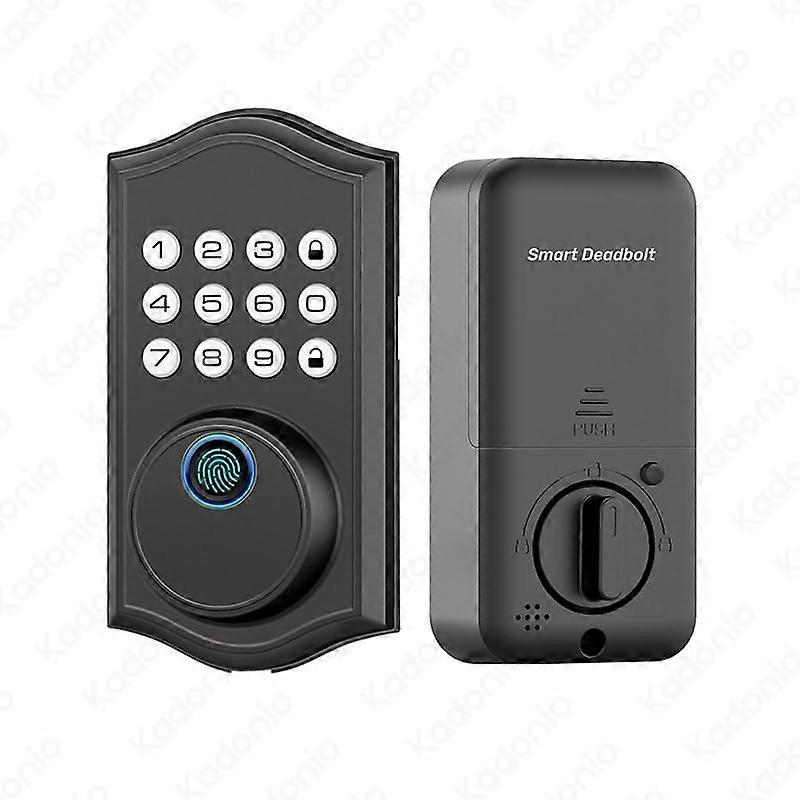 Smart Door Lock with WiFi App Control, Keyless Touchscreen Access, Fingerprint Unlock  Matte Black
