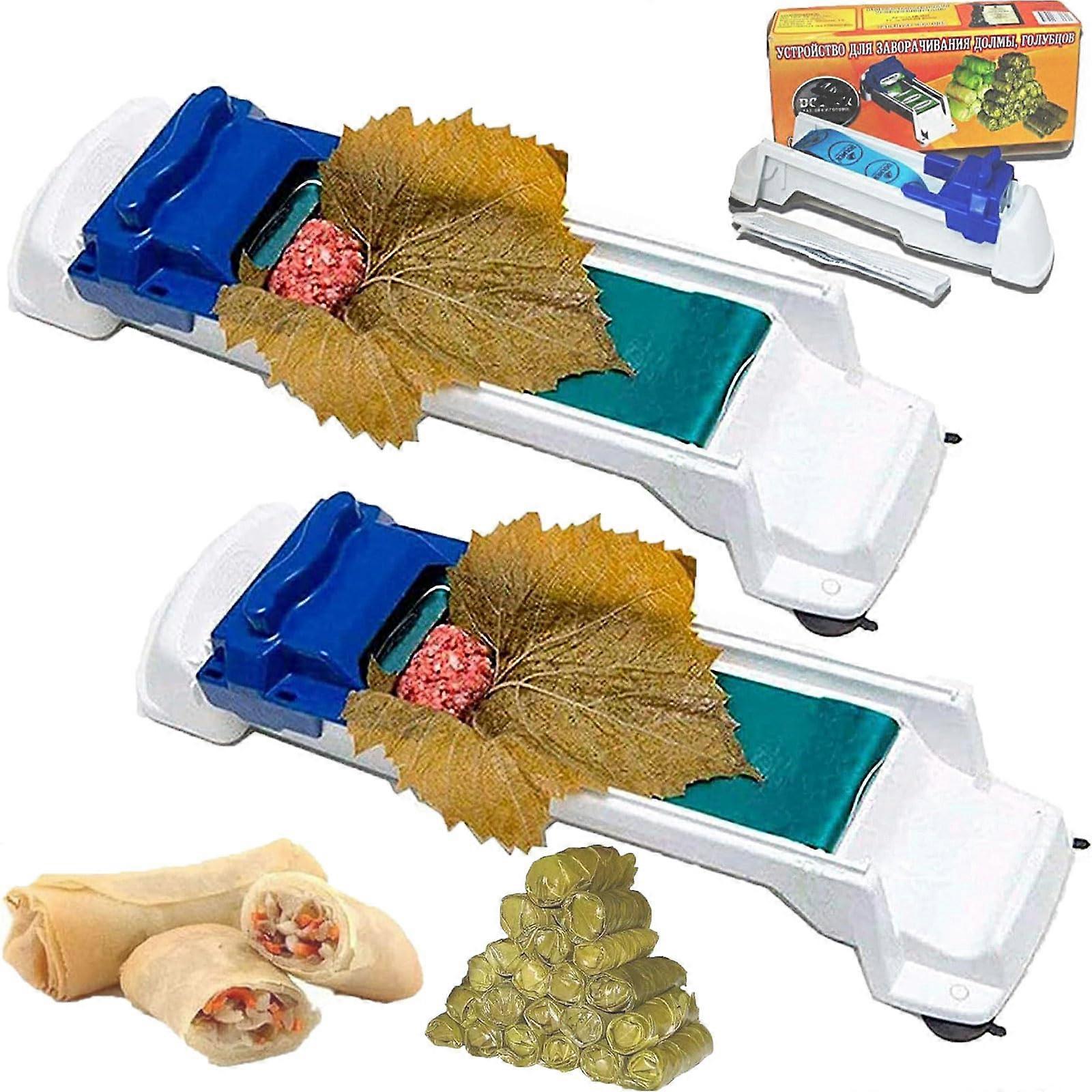 Sushi Roller and Grape Leaf Rolling Tool Set, Fast Neat Dolma Maker for Vegetables and Cabbage (2PCS)