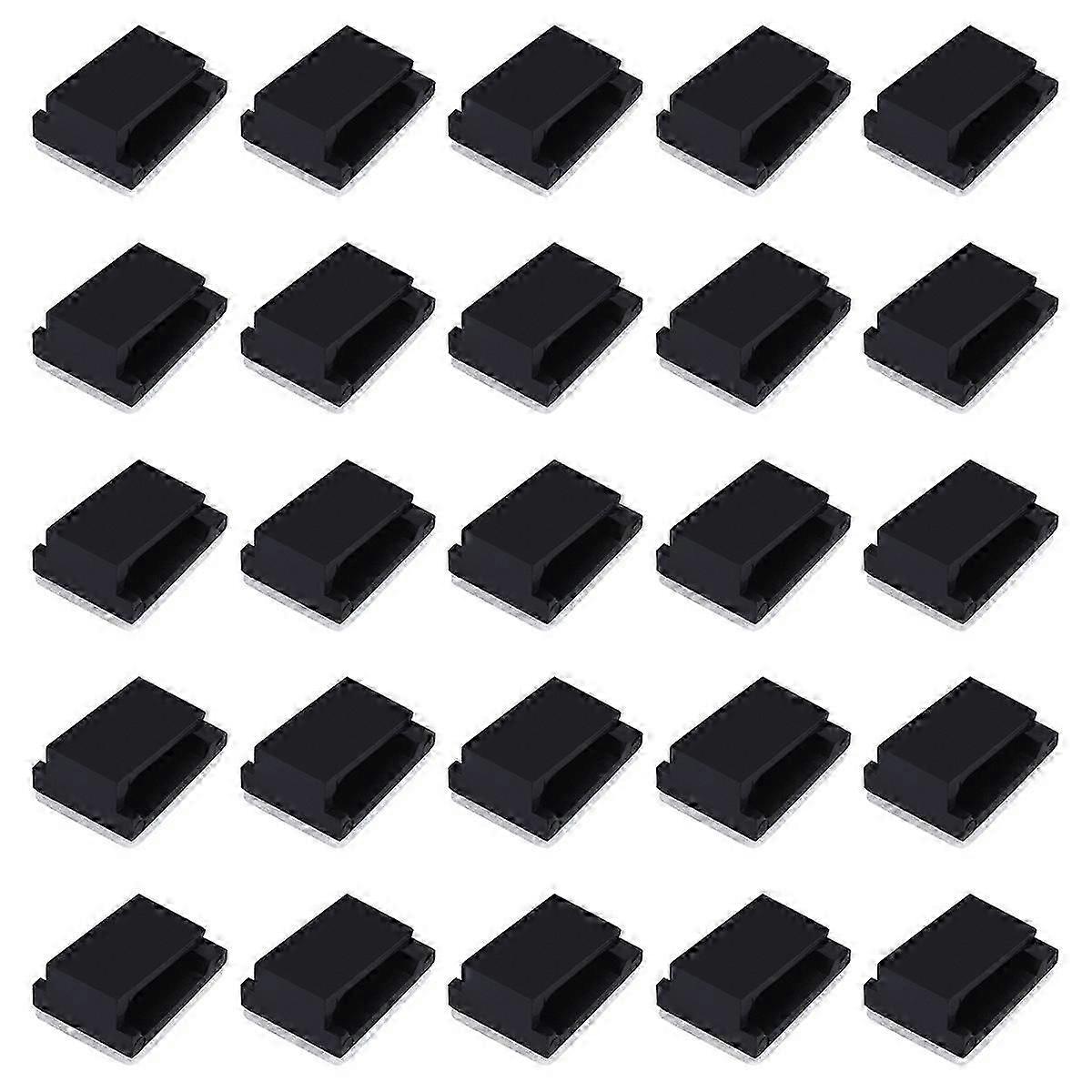 30x Cable holder Cable clip Cable clamp Self-adhesive black